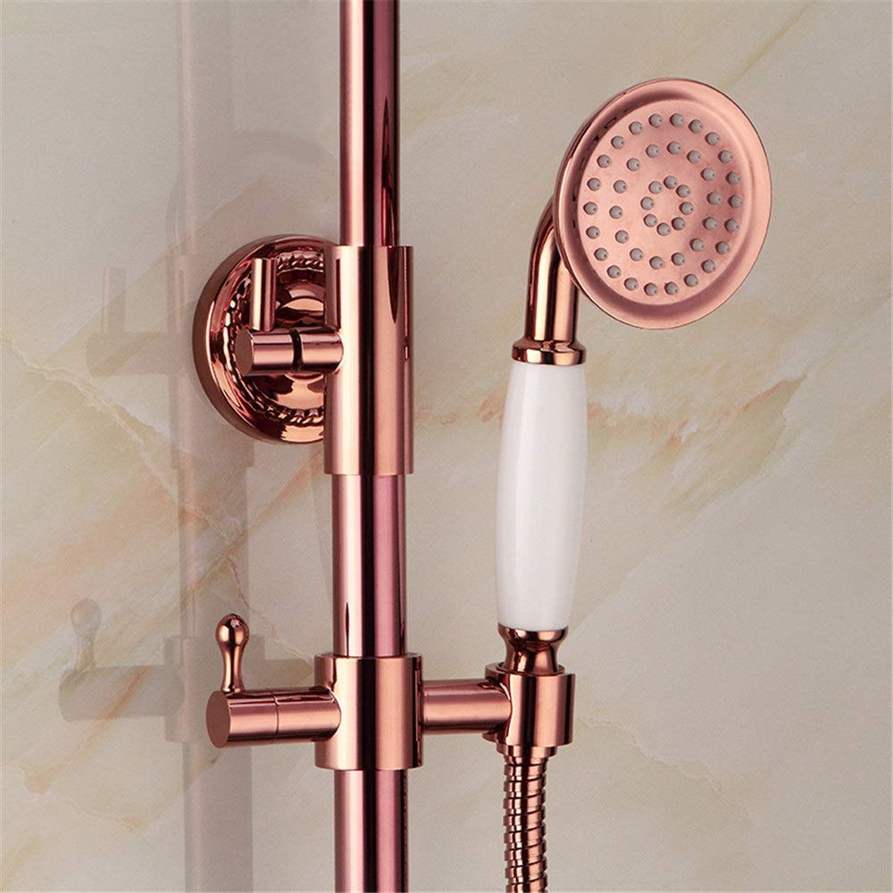 Vintage Antique Brass Shower Faucet Set - Wall Mounted Thermostatic Shower System for Bathtub - Perfect for Classic Bathroom Renovation & Spa-Like Shower Experience