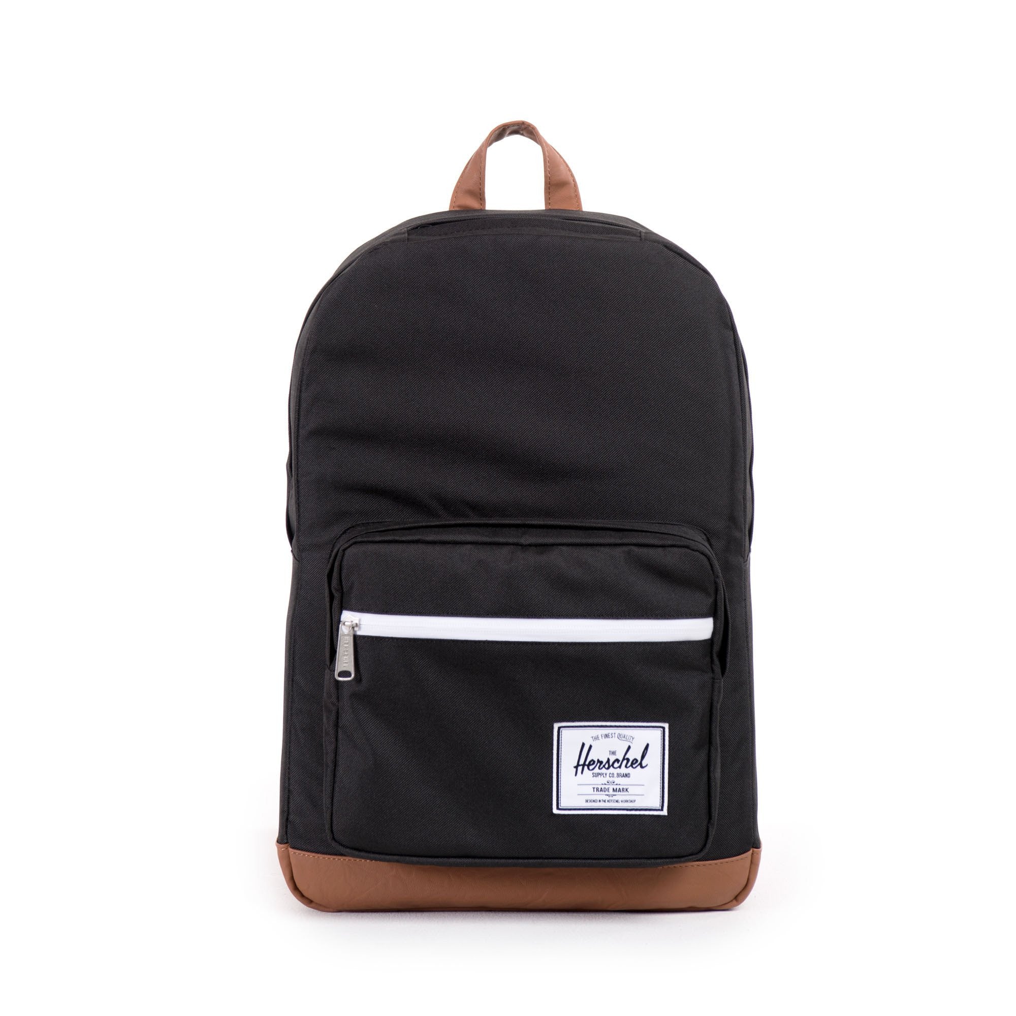 Herschel Pop Quiz Backpack - Stylish & Durable School & Travel Backpack for Men & Women (Black/Tan) - Perfect for College, Work & Outdoor Adventures
