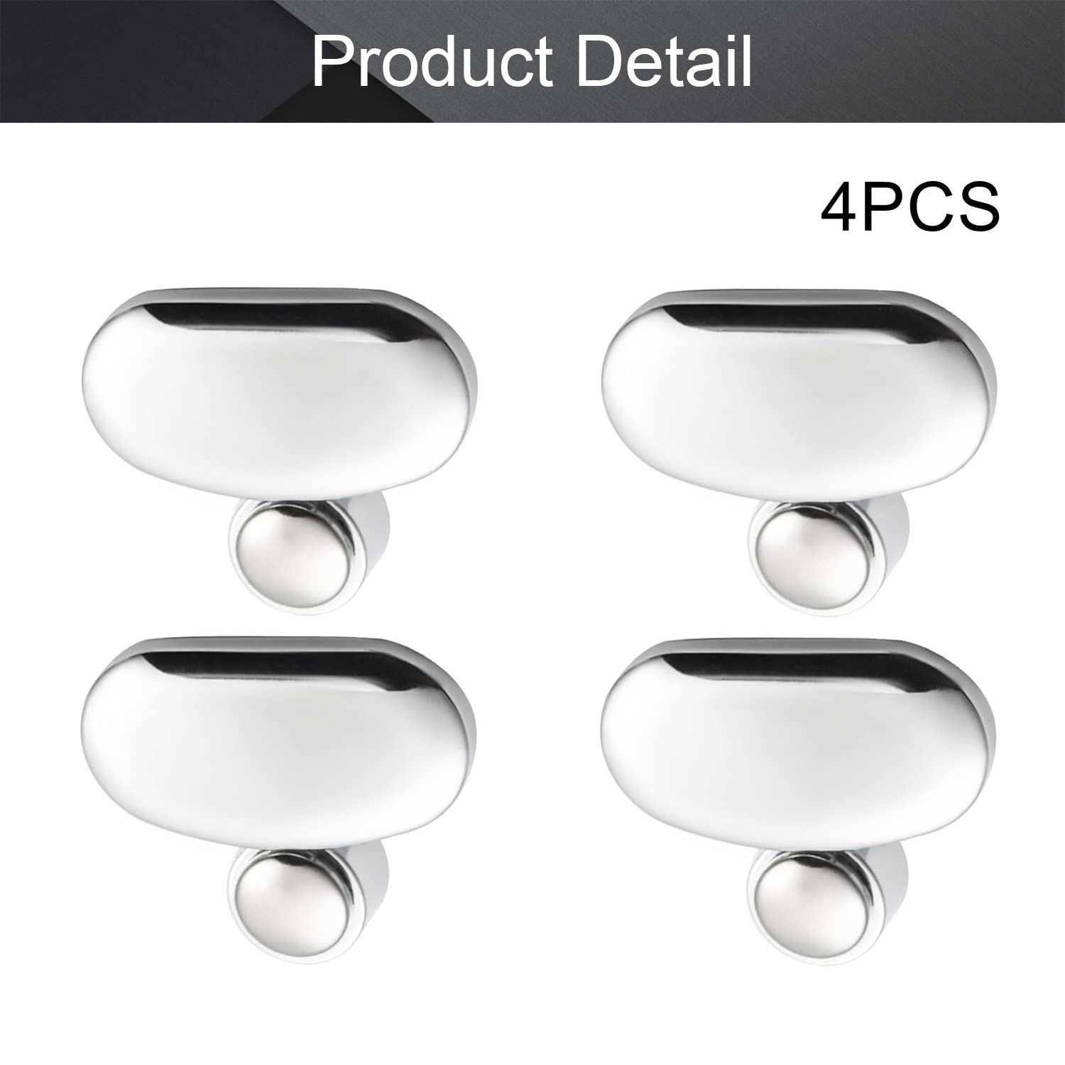 MroMax 4PCS Mirror Clips - Zinc Alloy Glass Clip Holders for 3mm-5mm Thick Mirrors - Bright Surface Finish - Perfect for Bathroom, Vanity & Wall Mirrors Installation