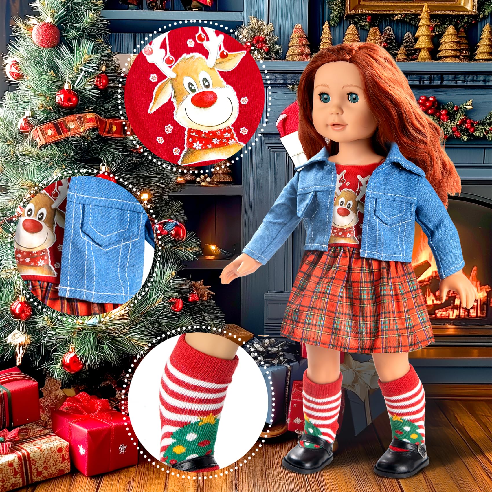 18 Inch Doll Clothes & Accessories - American Girl Doll Socks & Shoes Set for 18
