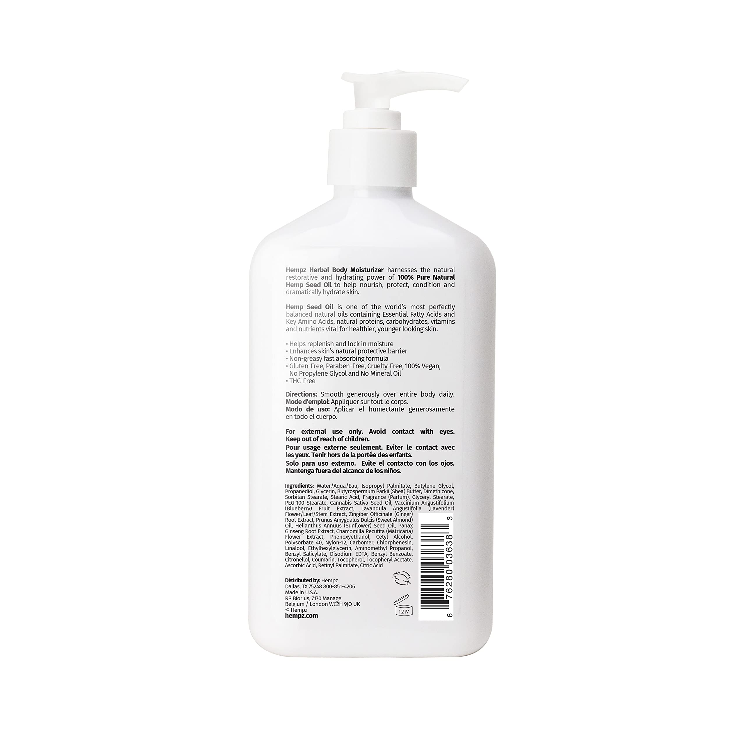 Blueberry Lavender Chamomile Herbal Body Lotion - 17oz Natural Moisturizer for Dry Skin - Perfect for Nighttime Relaxation & Spa Self-Care