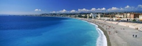 Scenic Beach Promenade Des Anglais in Provence-Alpes-Cote d'Azur France - 36x12 Inch Coastal Wall Art Print - Perfect for Living Room, Bedroom & Office Decor