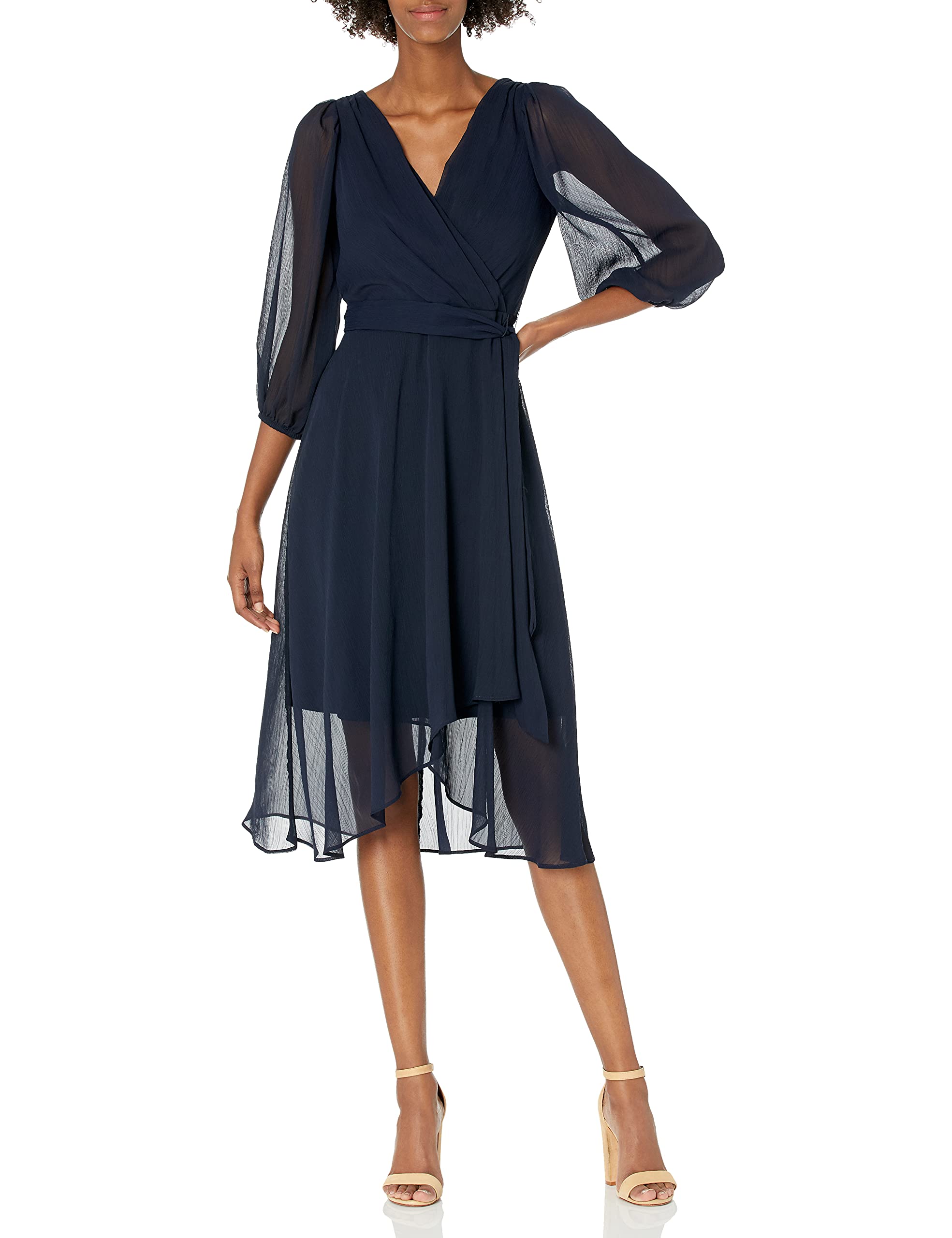 DKNY Women's Pleated Wrap Dress - Office & Party Wear