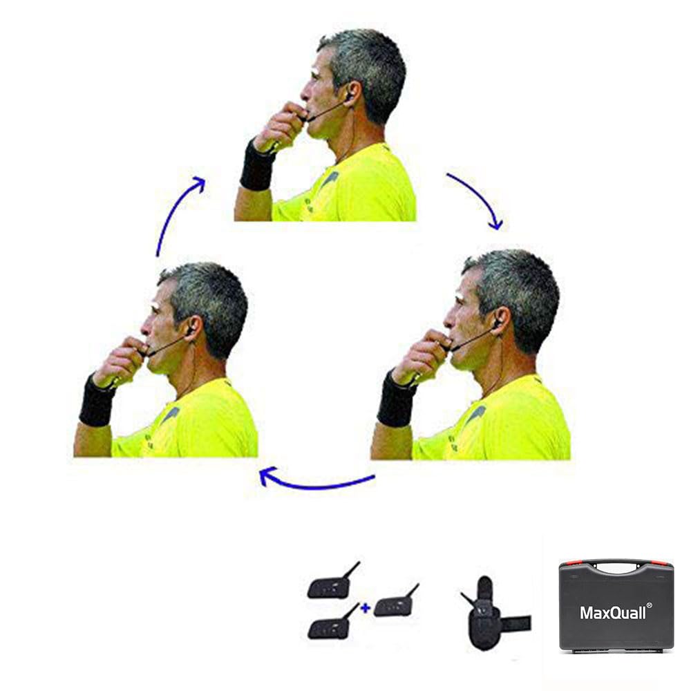 Wireless Referee Headset System for Football/Soccer - 3-Pack with Clear Communication for Simultaneous Referee Talk | Perfect for Game Coordination & Officiating