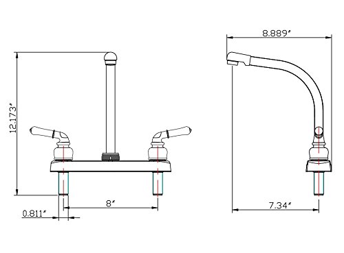 **Durable RV Kitchen Sink Faucet - Brushed Satin Nickel Finish, Hi-Rise Design with Classic Levers for Campers & Trailers | Perfect for Outdoor Cooking & Mobile Living**
