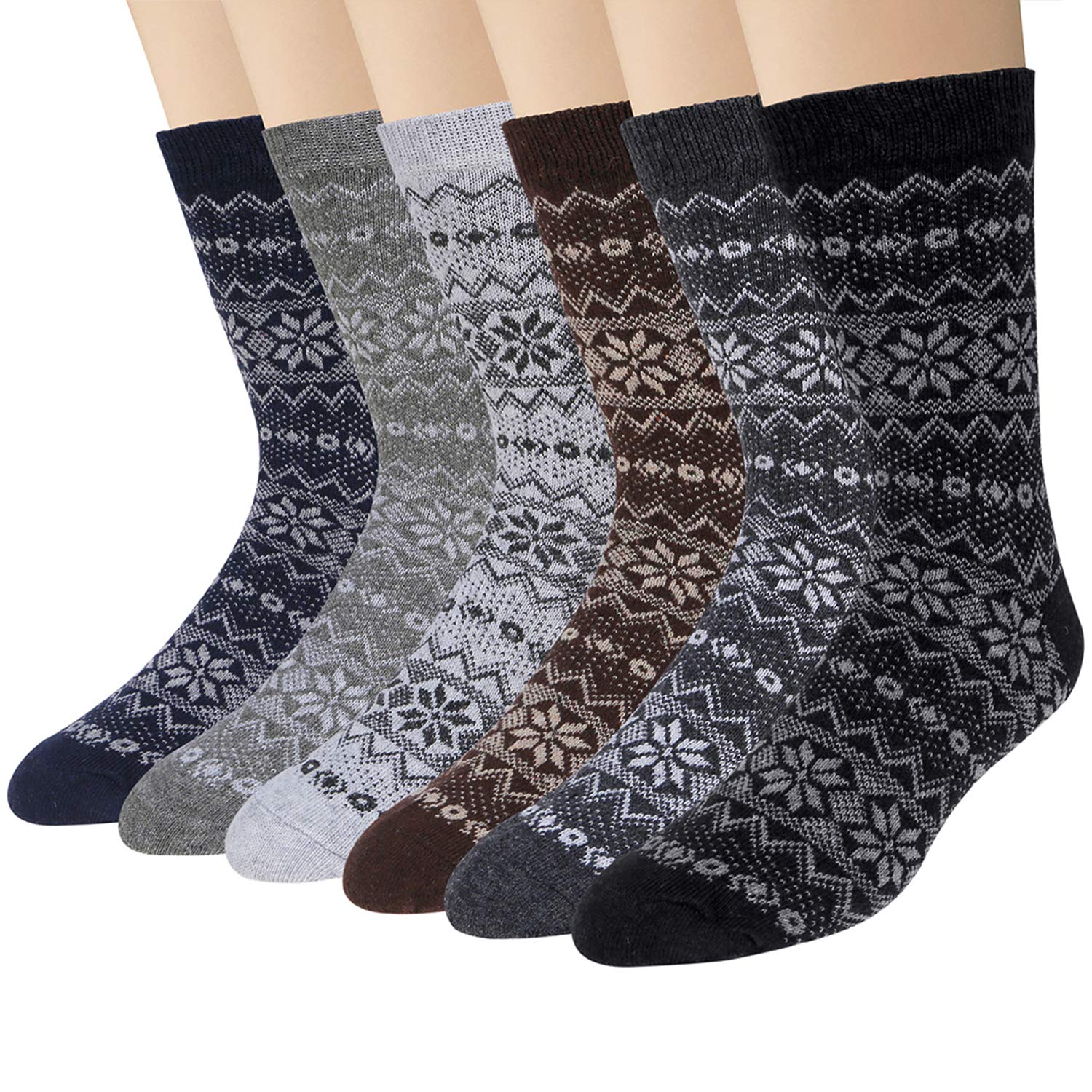 Men's Winter Wool Thermal Socks - Nordic Style Warm Socks for Cold Weather - Perfect for Hiking, Skiing & Outdoor Activities