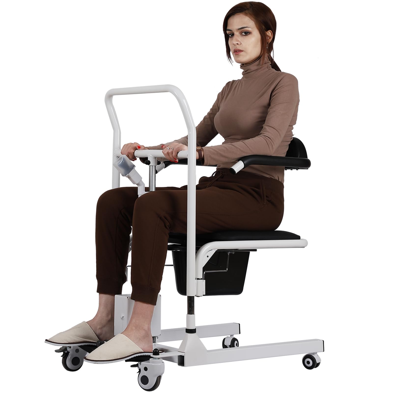 Electric Patient Lift Transfer Chair - 330lb Capacity Home Care Wheelchair for Safe Daily Transfers | Ideal for Elderly & Disabled Mobility Assistance at Home