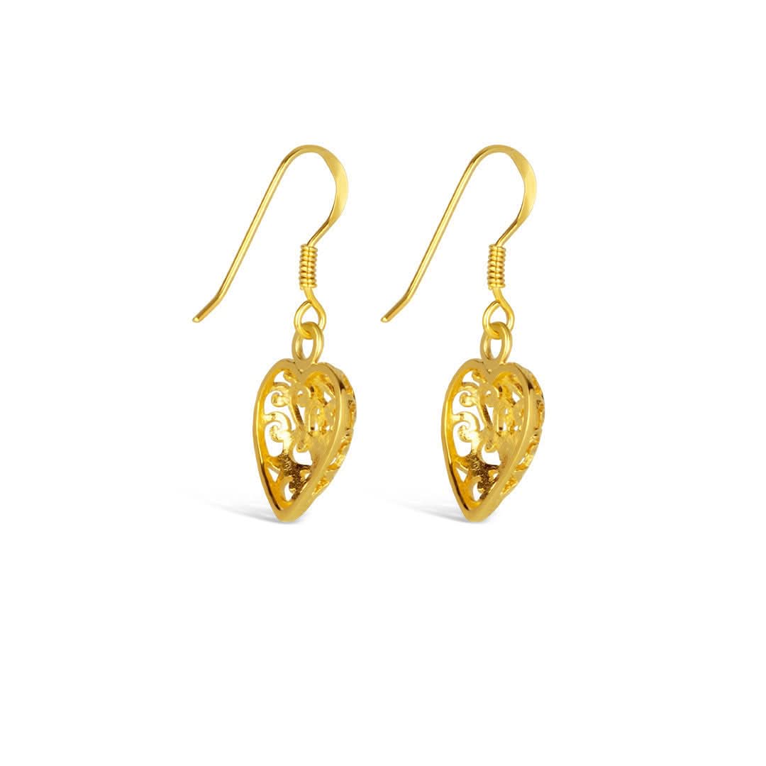 Elegant Gold Heart Earrings for Women - Perfect for Valentine's Day Gifts, Anniversary & Romantic Date Nights