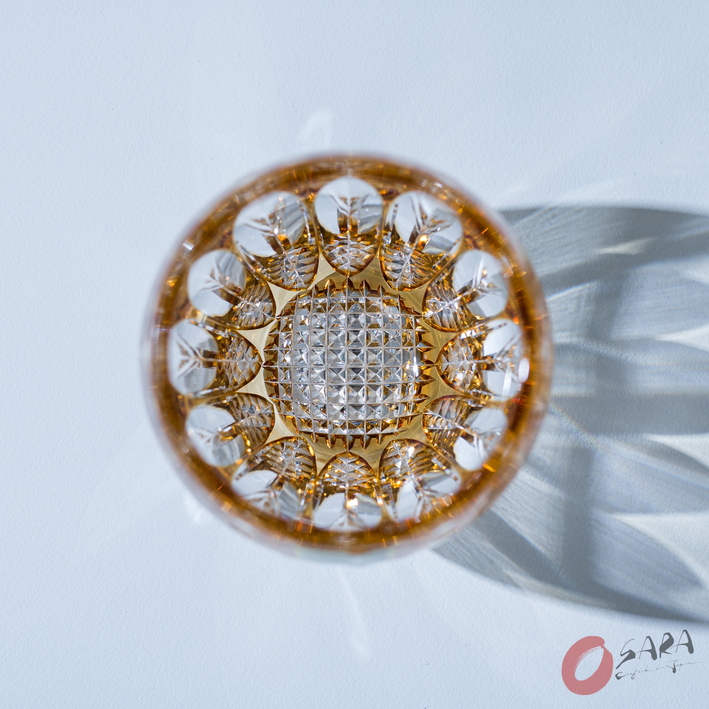 Premium KAGAMI Crystal Sake Glass Set - Elegant Sunflower Design - Japanese Style Drinking Cup for Sake, Cocktails & Wine - Perfect for Dinner Parties, Gifts & Home Bar Decor