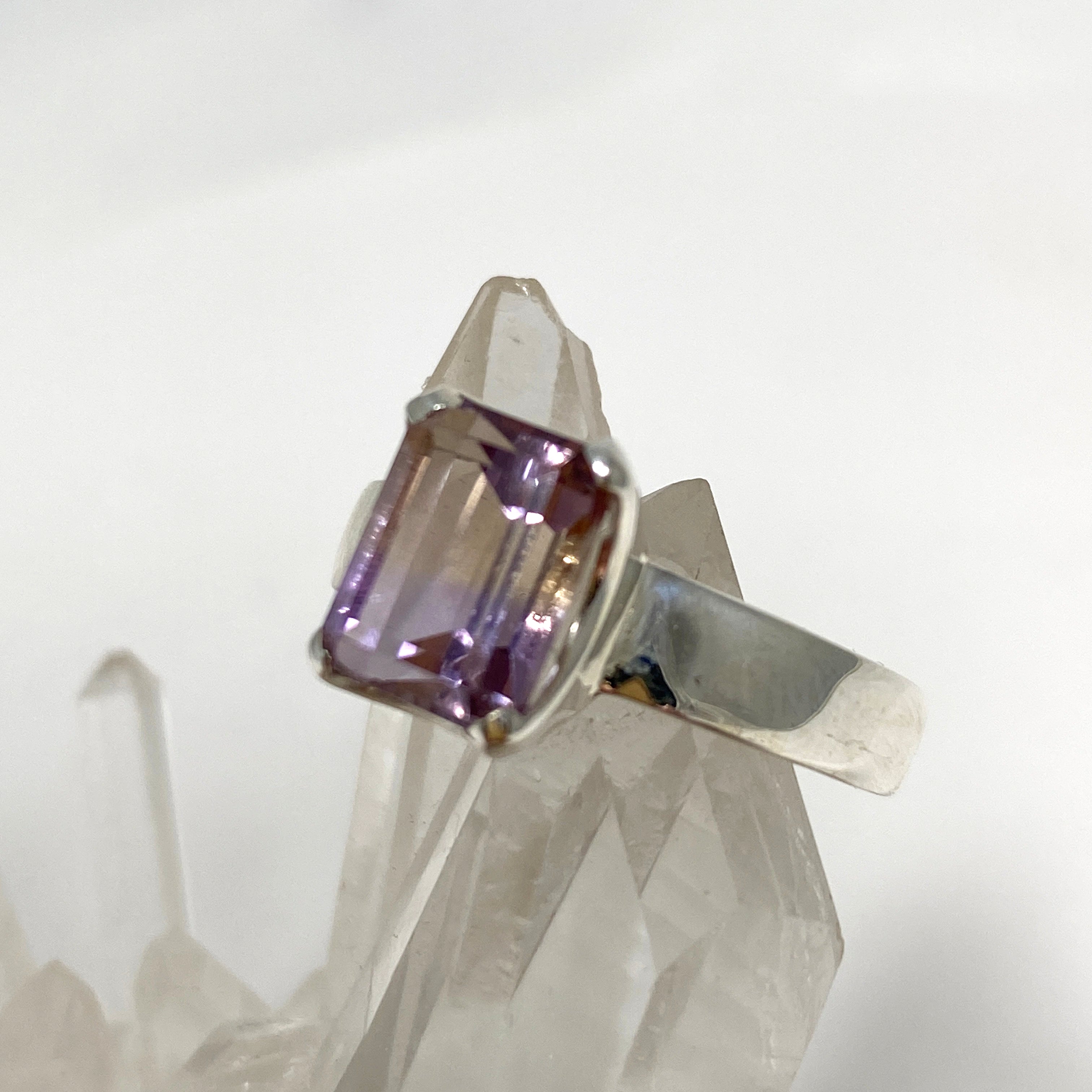Stunning Ametrine Emerald Cut Faceted Ring PRGJ489 - Elegant Jewelry for Weddings, Anniversaries & Special Occasions