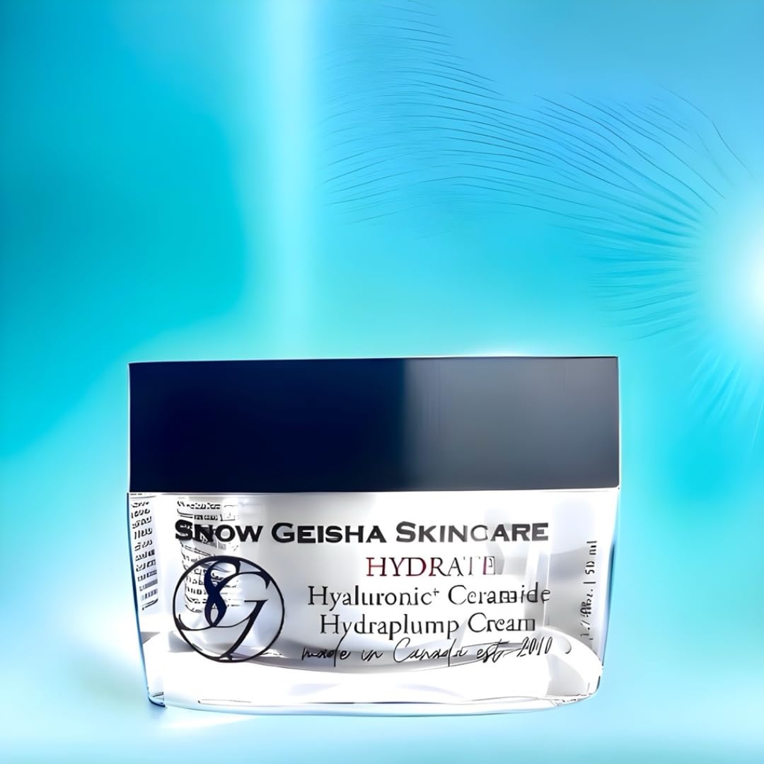 Snow Geisha Skincare Hyaluronic Acid + Ceramide HydraPlump Moisturizing Cream - Deep Hydration for Dry, Sensitive Skin | Day & Night Face Cream for Anti-Aging & Plumping