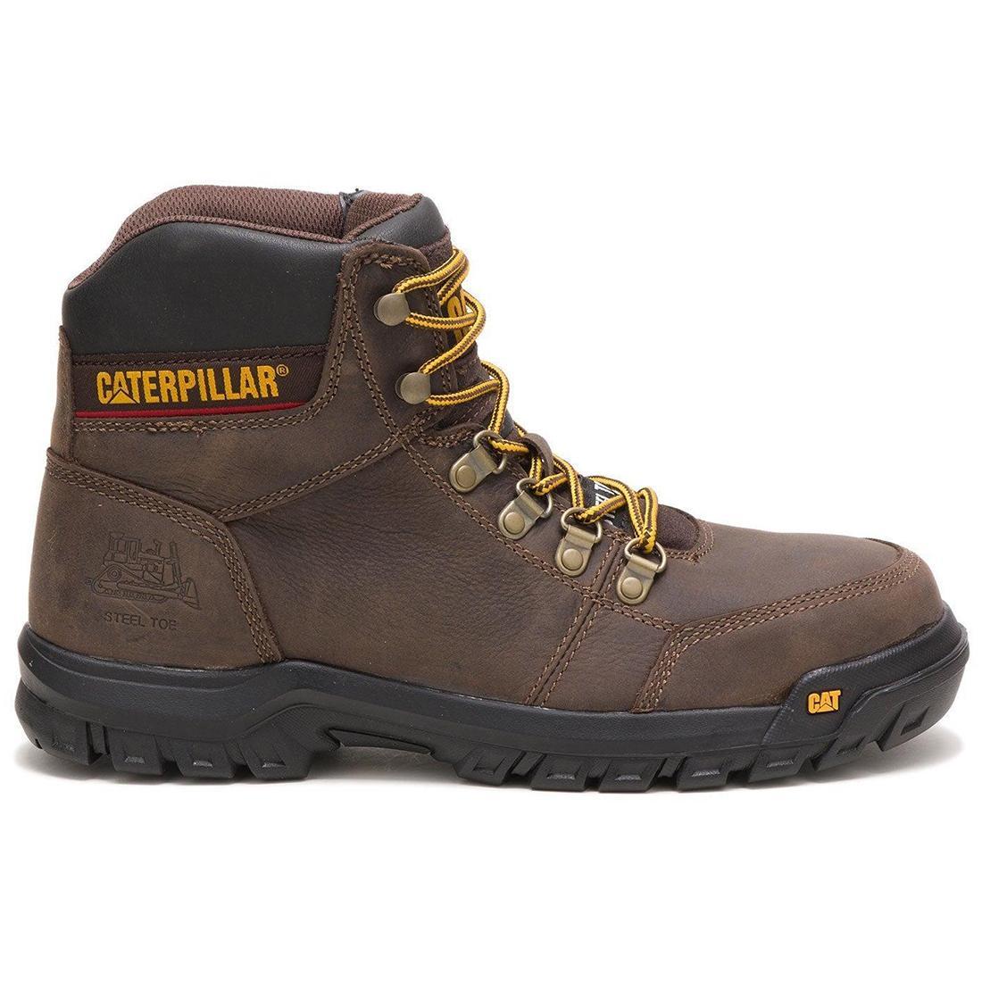 Men's Brown Steel Toe Work Boots - OSHA Approved Safety Shoes for Construction, Warehouse & Outdoor Work