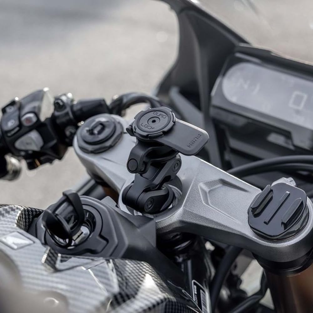 Quad Lock Motorcycle Fork Stem Phone Mount PRO Kit - Vibration Dampener & iPhone 15 Pro Max MAG Case | Secure Smartphone Holder for Adventure Riding, Off-Road Biking & Daily Commutes