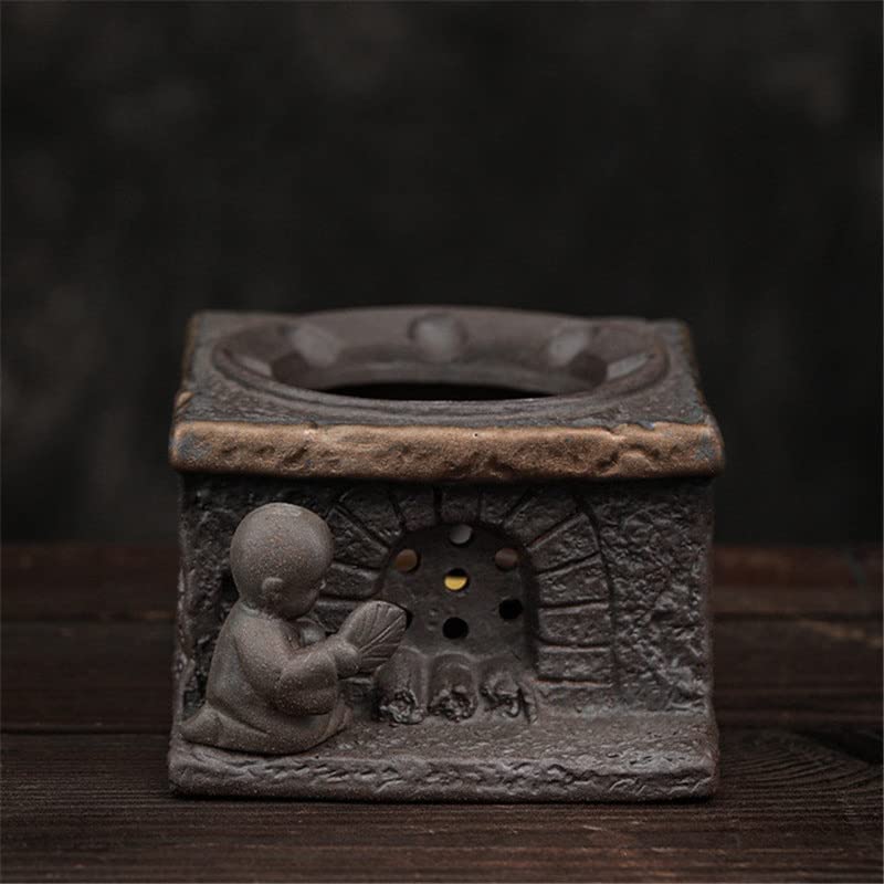 Japanese Handmade Coarse Pottery Teapot - Ceramic Tea Kettle with Candle Warmer, Retro Tea Heater & Holder for Kung Fu Tea Ceremony | Perfect for Home, Office & Tea Parties (Color: 8)