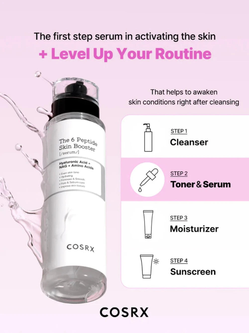 COSRX The 6 Peptide Skin Booster Serum 150ml - Anti-Aging Facial Serum with Hyaluronic Acid & Collagen for Wrinkles & Fine Lines | Hydrating & Firming Skincare for Day & Night Use