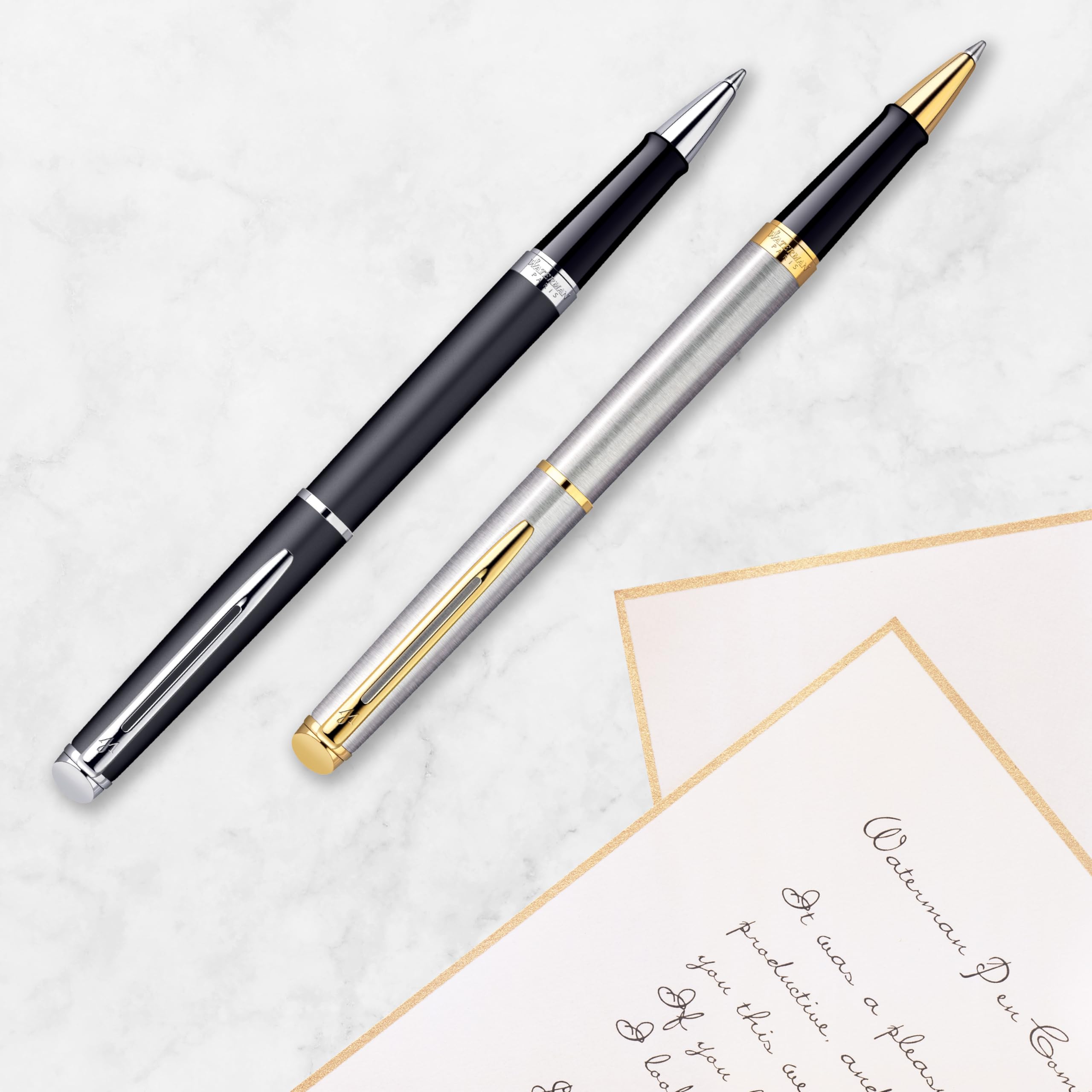 Waterman Hémisphère Rollerball Pen - Gloss Black with 23k Gold Trim, Fine Point Black Ink, Gift Box - Premium Writing Instrument for Business, Gifts & Everyday Use