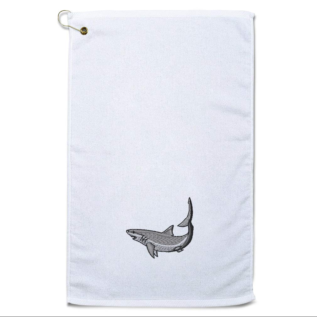 Premium Mako Shark Print Golf Towel with Cotton Bag - Soft & Absorbent for Golfers | Perfect for Golf Courses, Driving Ranges & Sports Accessories