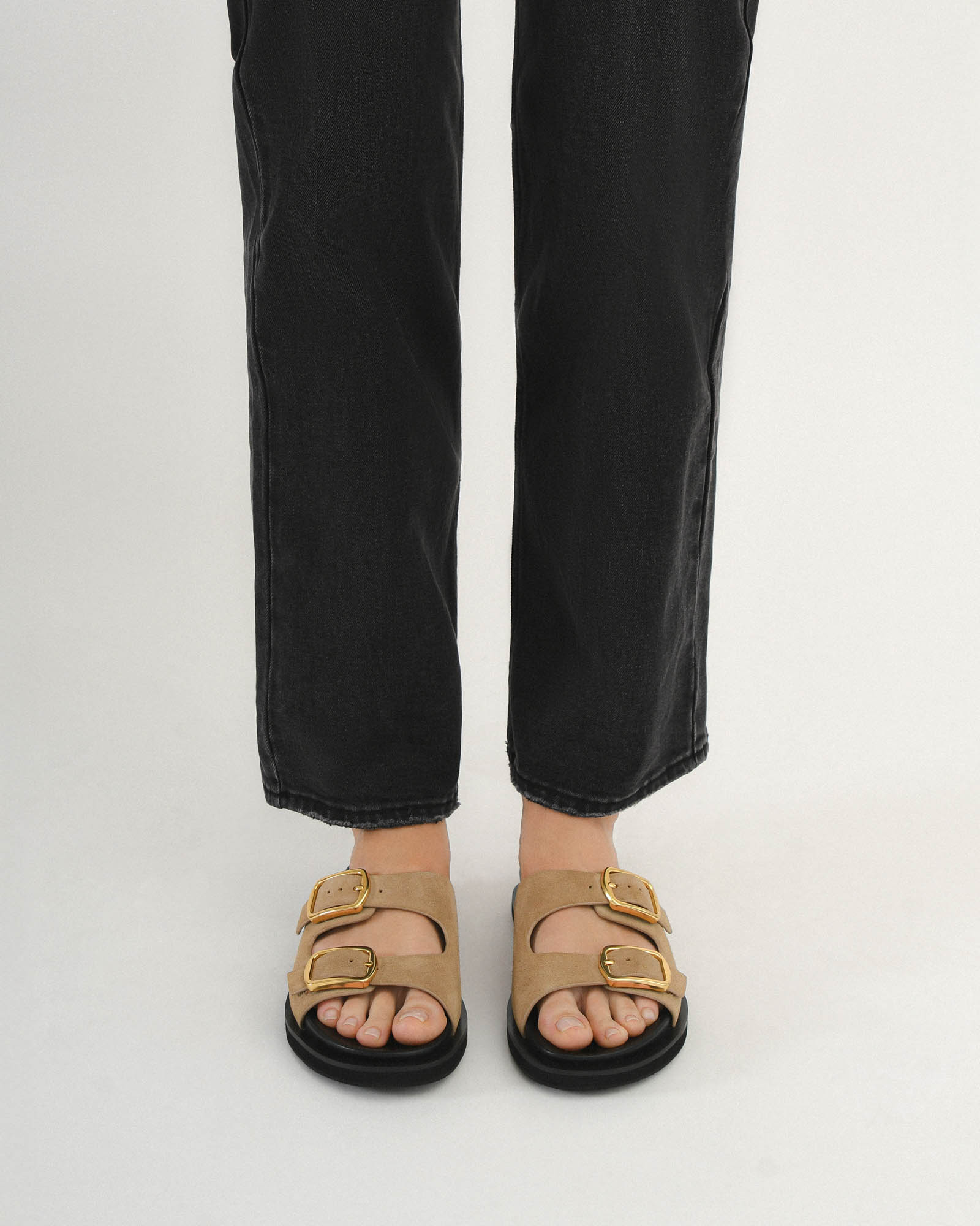 EGON Flat Sandals for Women - Comfortable Marsh Suede Slides - Perfect for Beach, Pool, and Summer Outfits