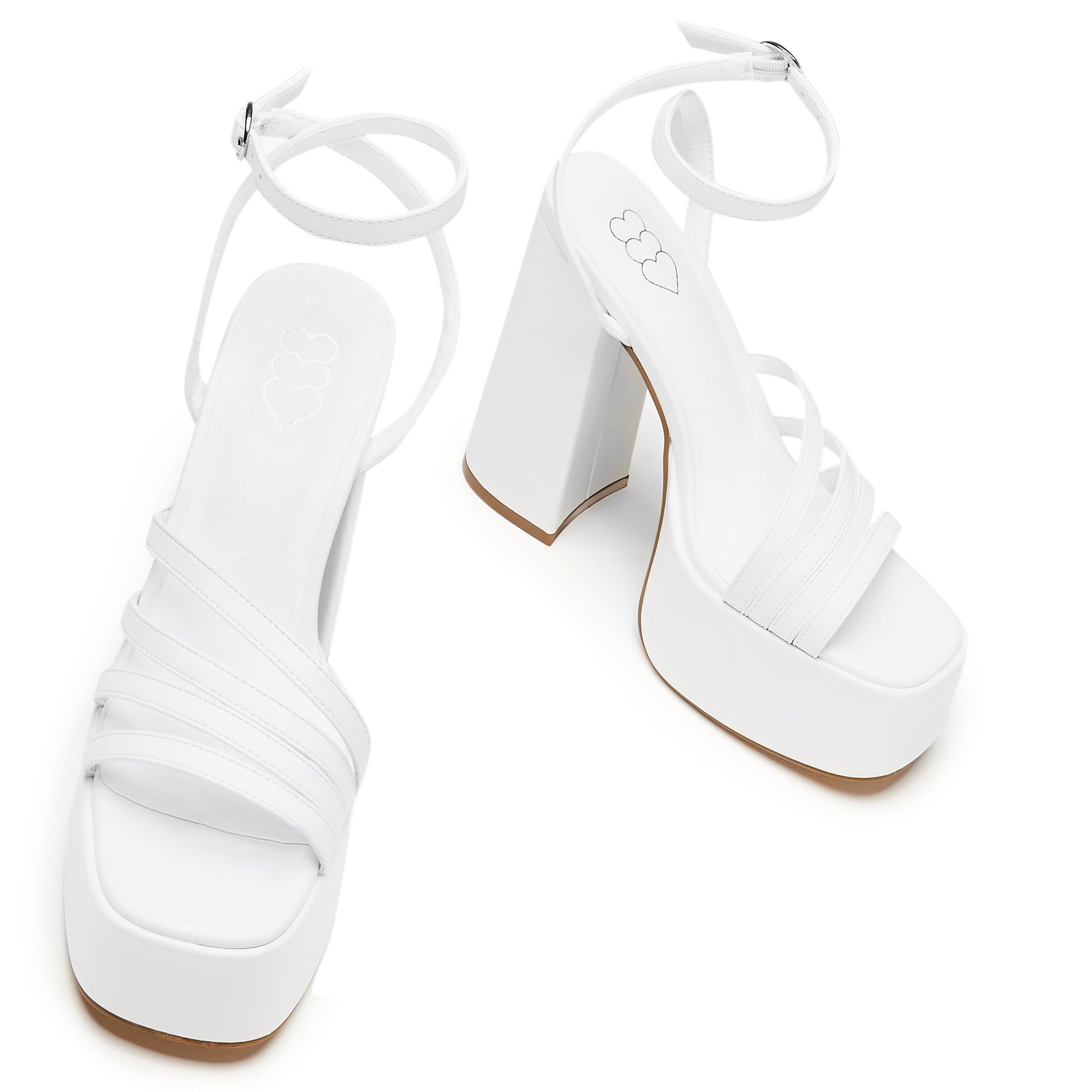DBP52 White Platform Heels for Women - Stylish High Heel Shoes for Parties, Weddings & Night Out