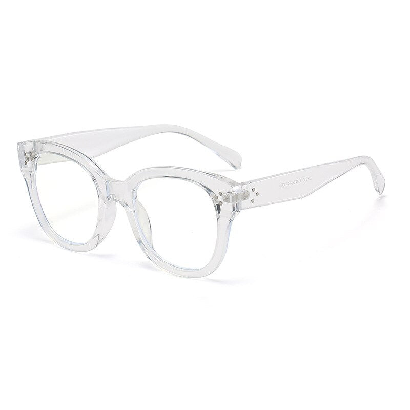 CCspace Unisex Full Rim Square Acetate Alloy Rivet Frame Eyeglasses 54152 - Stylish Retro Glasses for Men & Women - Perfect for Reading, Fashion & Daily Wear