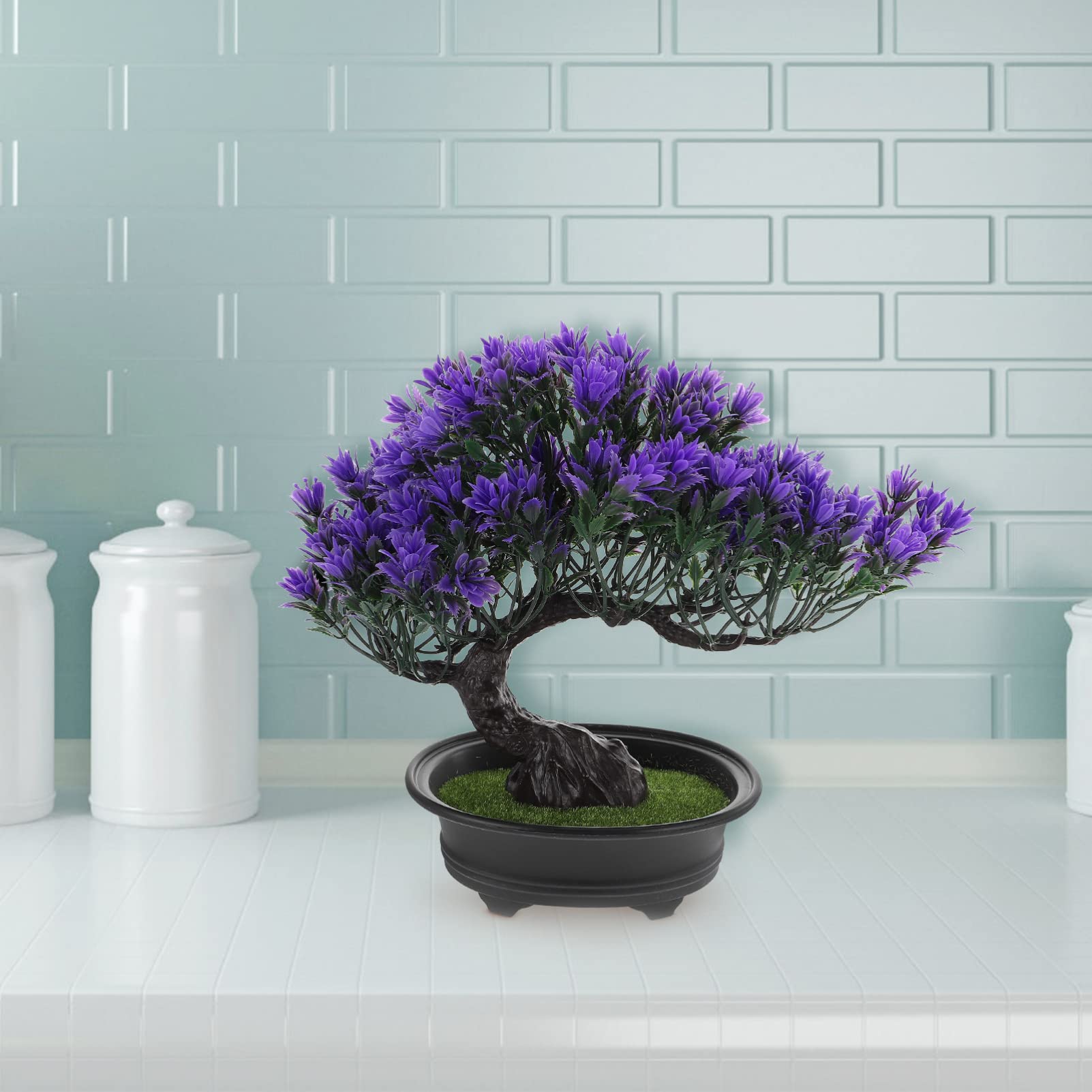 GANAZONO Artificial Bonsai Pine Tree - Lifelike Fake Mini Pine Bonsai for Home & Garden Decor - Perfect for Indoor Zen Decor, Office Desk, and Outdoor Patio Landscaping