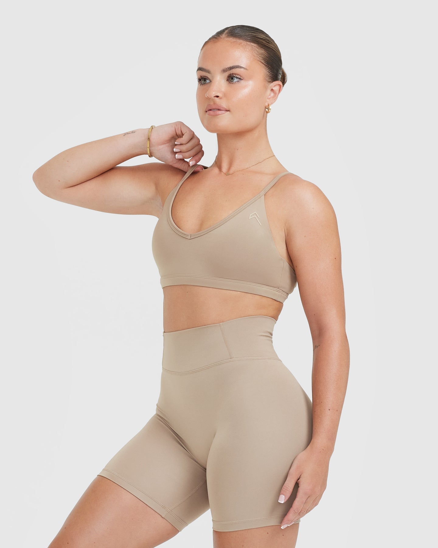Timeless Strappy Bralette for Women - Comfortable Wireless Lace Bralette in Sandstone | Perfect for Yoga, Lounge & Everyday Wear