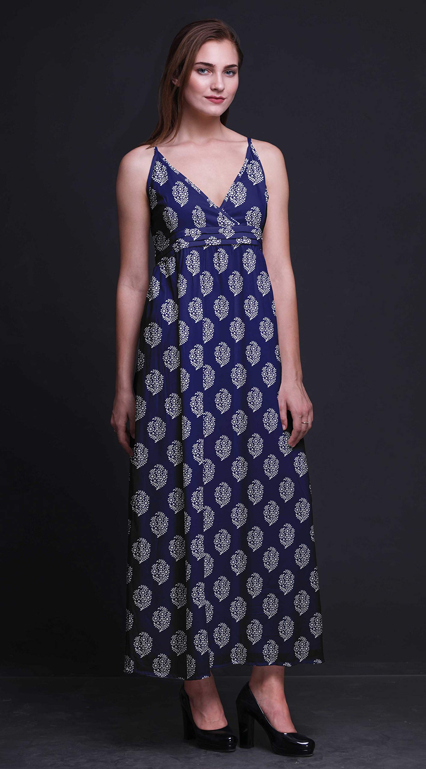 Bimba Women's Printed Sleeveless Bohemian Maxi Dress - Strappy Summer Beach Cover Up for Vacation, Pool Party & Tropical Getaway
