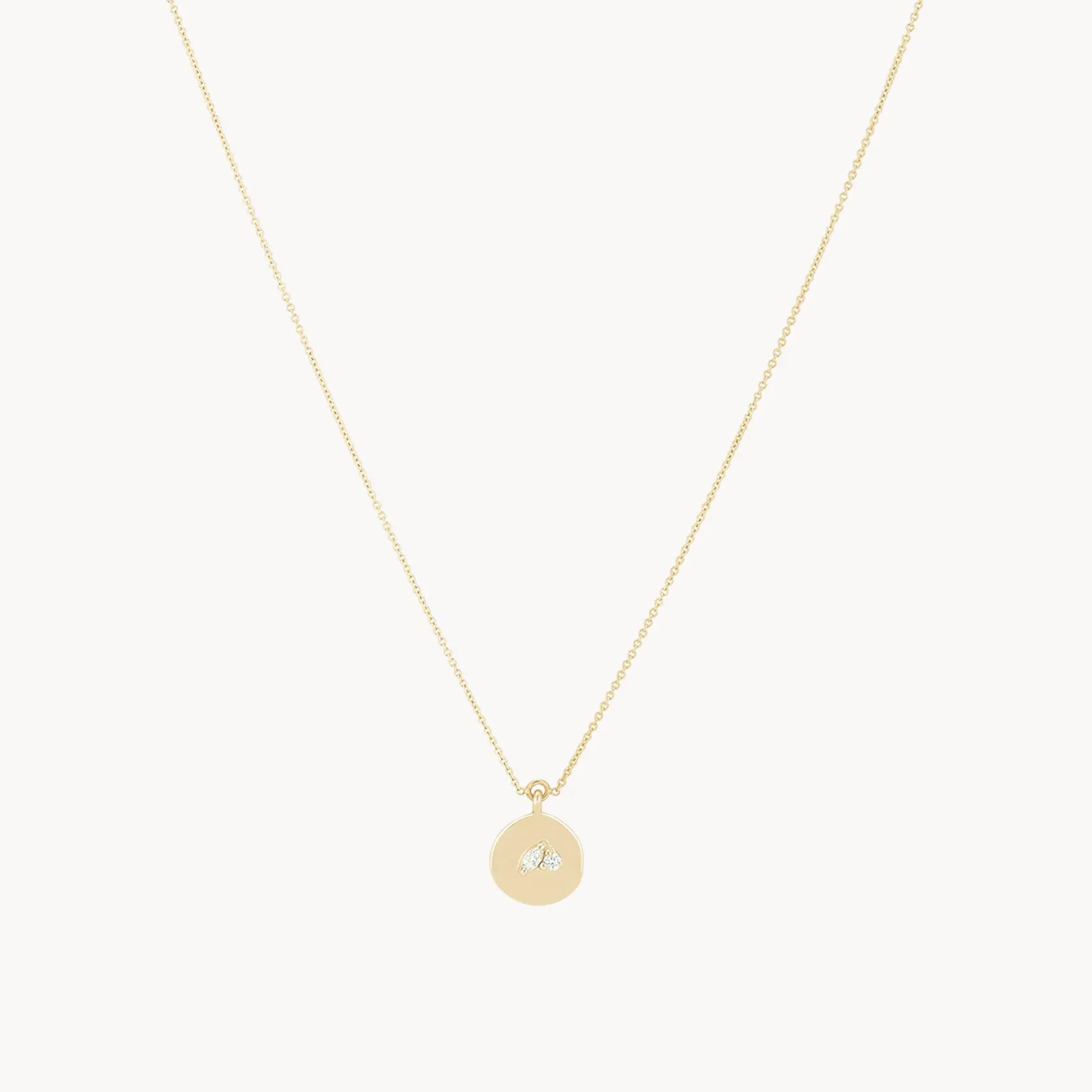 14K Yellow Gold Kindred Spirits Lean on Me Diamond Medallion Necklace - Perfect for Gifts, Anniversaries & Special Occasions