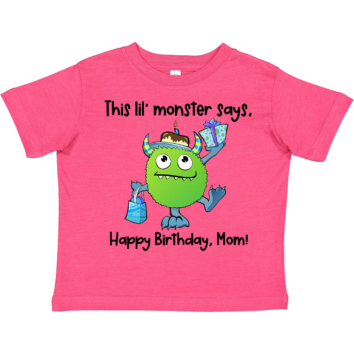 Inktastic Happy Birthday Mom Toddler T-Shirt - Cute Monster Design for Kids Birthday Party & Family Celebration