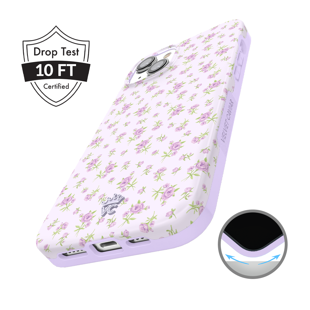 Elegant Lilac Floral iPhone Case - Slim Protective Phone Cover for iPhone 13/14/15 Pro Max - Perfect for Spring Fashion & Everyday Use