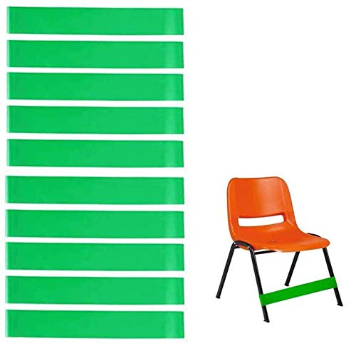 10 Pack Stretch Resistance Chair Bands for Kids - Natural Latex Sensory Fidget Bands for SPD, ADHD & Classroom Focus - Green Elastic Foot Bands for Elementary School & Home Study Use