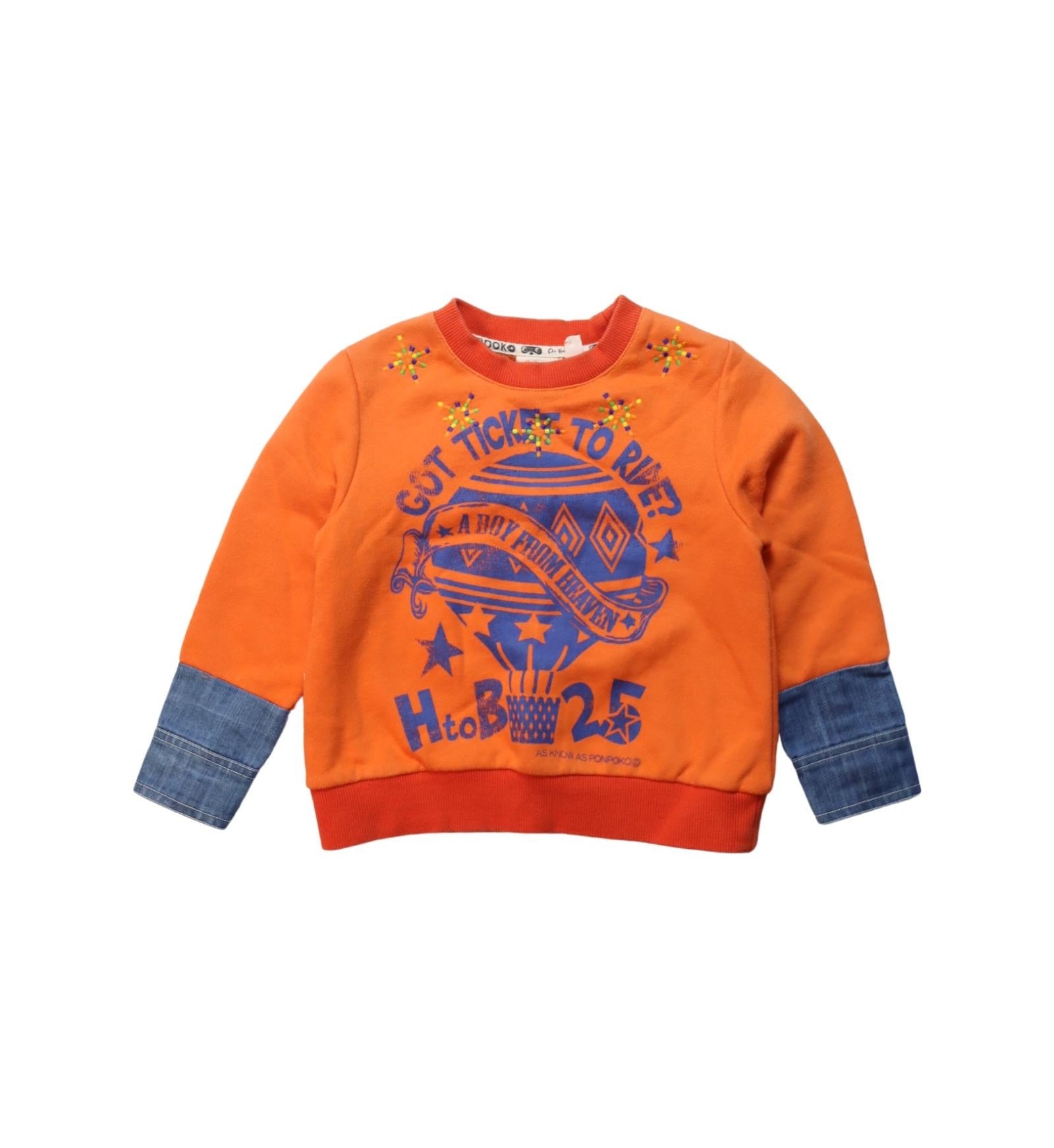 Ponpoko Crewneck Sweatshirt for Toddlers 4T - Soft Cotton Pullover for Boys & Girls - Perfect for Playdates, Preschool & Casual Outings