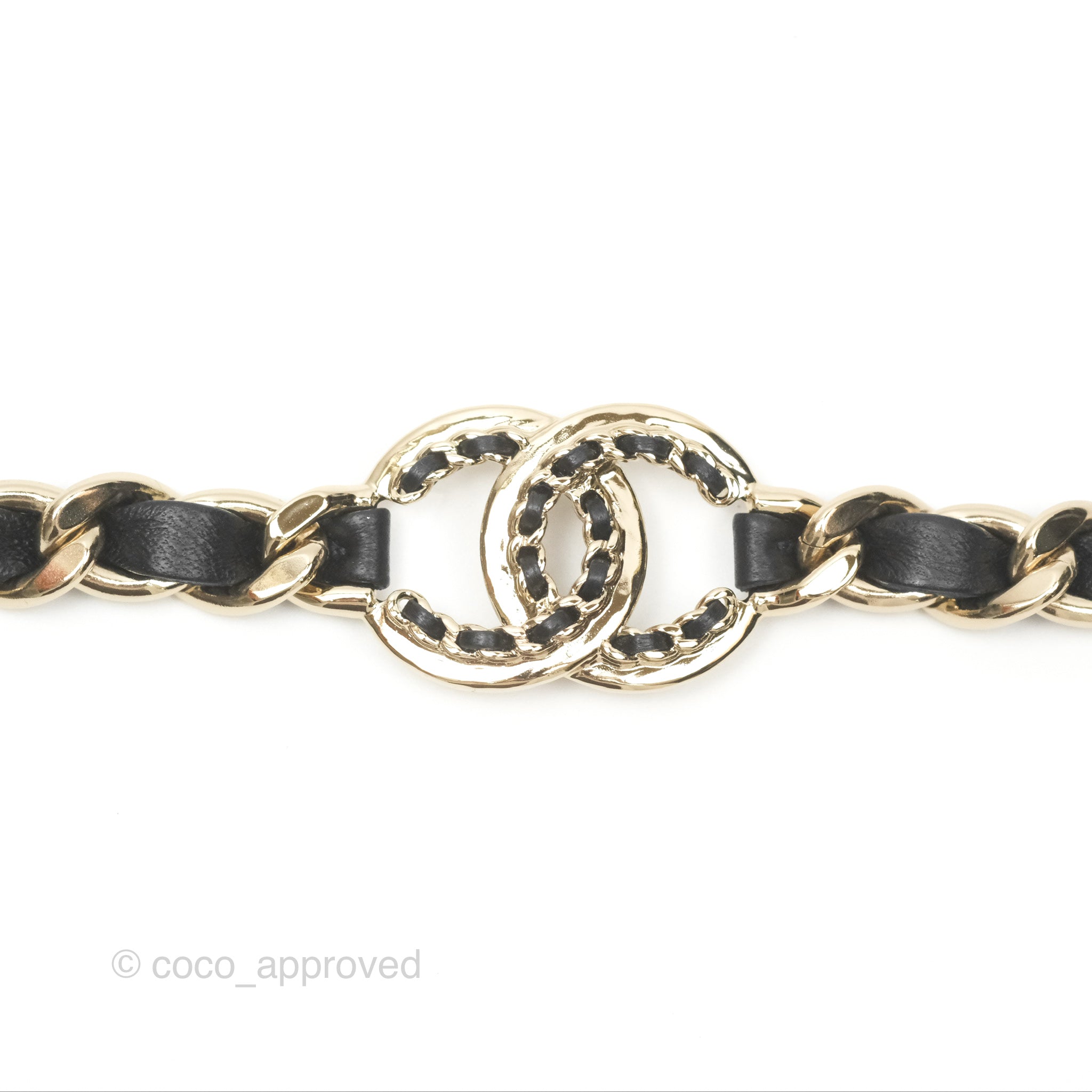 Chanel CC Woven Hair Band & Belt Accessory - Black & Gold Tone 22P Collection | Elegant Hair Accessory & Fashion Belt for Women | Perfect for Parties, Weddings & Everyday Wear