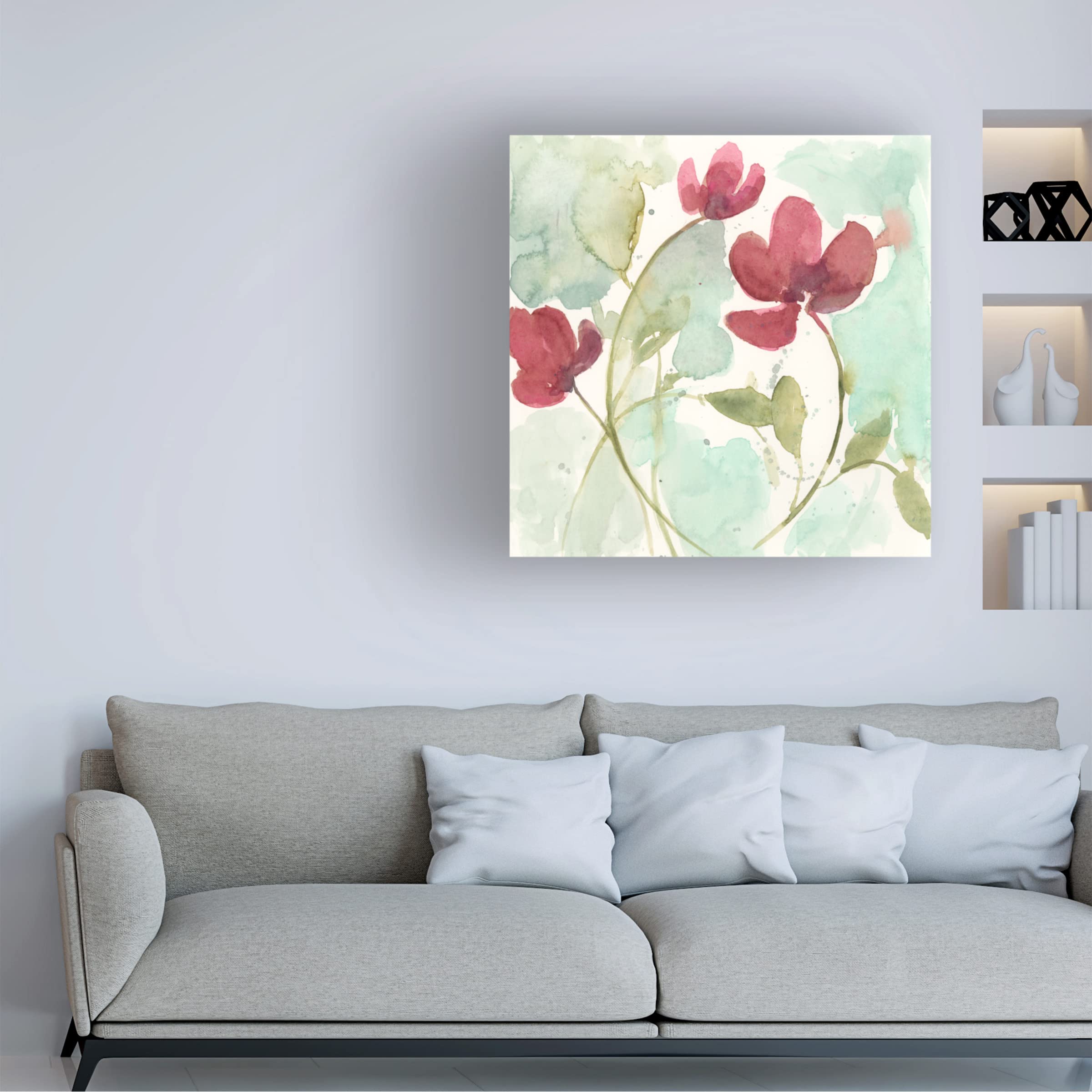 Jennifer Goldberger 'Sweetheart Flowers II' Canvas Wall Art - Floral Home Decor for Living Room, Bedroom & Office - Handmade Premium Trademark Fine Art