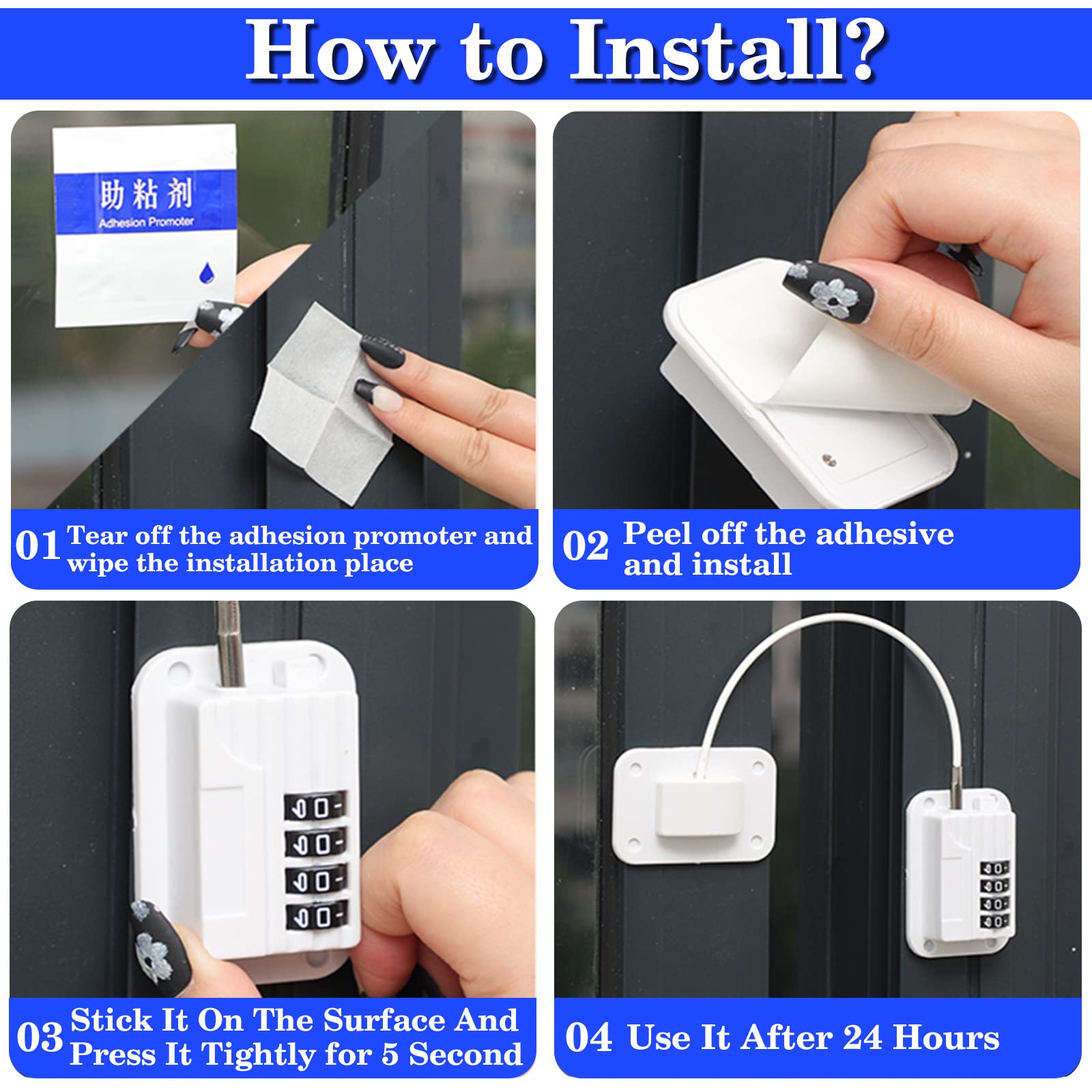 Child Proof Refrigerator Door Lock with Password - No Tools Needed, No Drilling Required - Secure Kitchen Fridge, Cabinets, Drawers, Closets, Windows & Doors - Perfect for Homes with Kids & Pets (Patent)