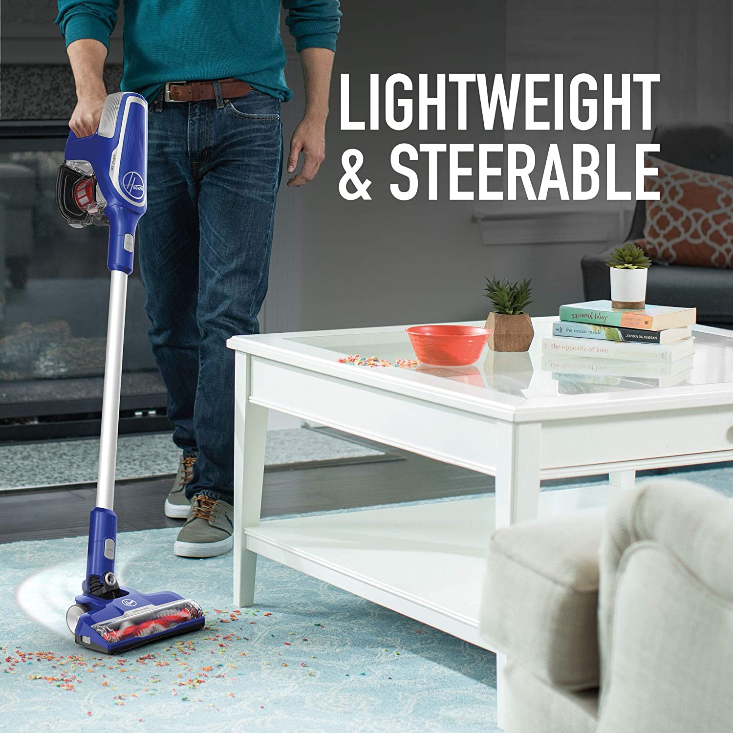 HOOVER Impulse BH53025CDI Cordless Stick Vacuum Cleaner - Lightweight & Powerful for Hardwood Floors, Carpets & Pet Hair | Perfect for Home Cleaning & Quick Pickups