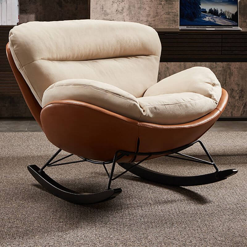 Stylish Upholstered Rocking Accent Chair with Comfortable Cushion - Perfect for Living Room, Nursery & Reading Nook