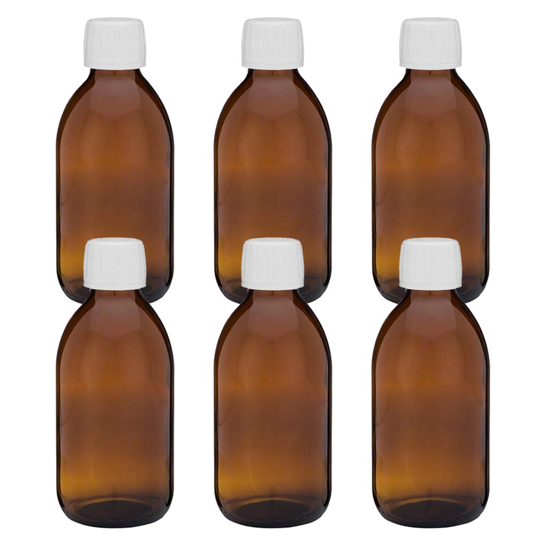 Jhactions ShopHomeo® 100ml Amber Glass Bottles (Pack of 6) - Premium Dark Glass Storage for Essential Oils, Herbal Extracts & Liquid Supplements - Perfect for Aromatherapy, DIY Skincare & Natural Remedies