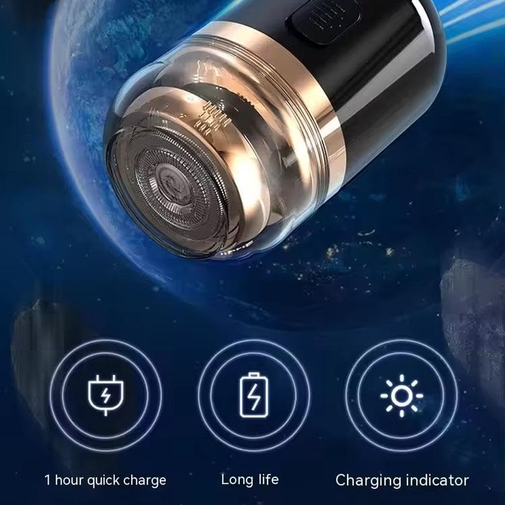 Portable Electric Shaver for Men - 2 in 1 Mini Capsule Razor with Nose Hair Trimmer, USB Rechargeable Travel Shaver for Face & Body Grooming - Perfect for Travel, Gym & Daily Use (Black)