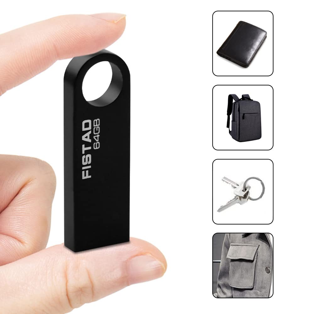 64GB Metal USB Flash Drive - Waterproof Pen Drive for PC & Laptop Data Storage