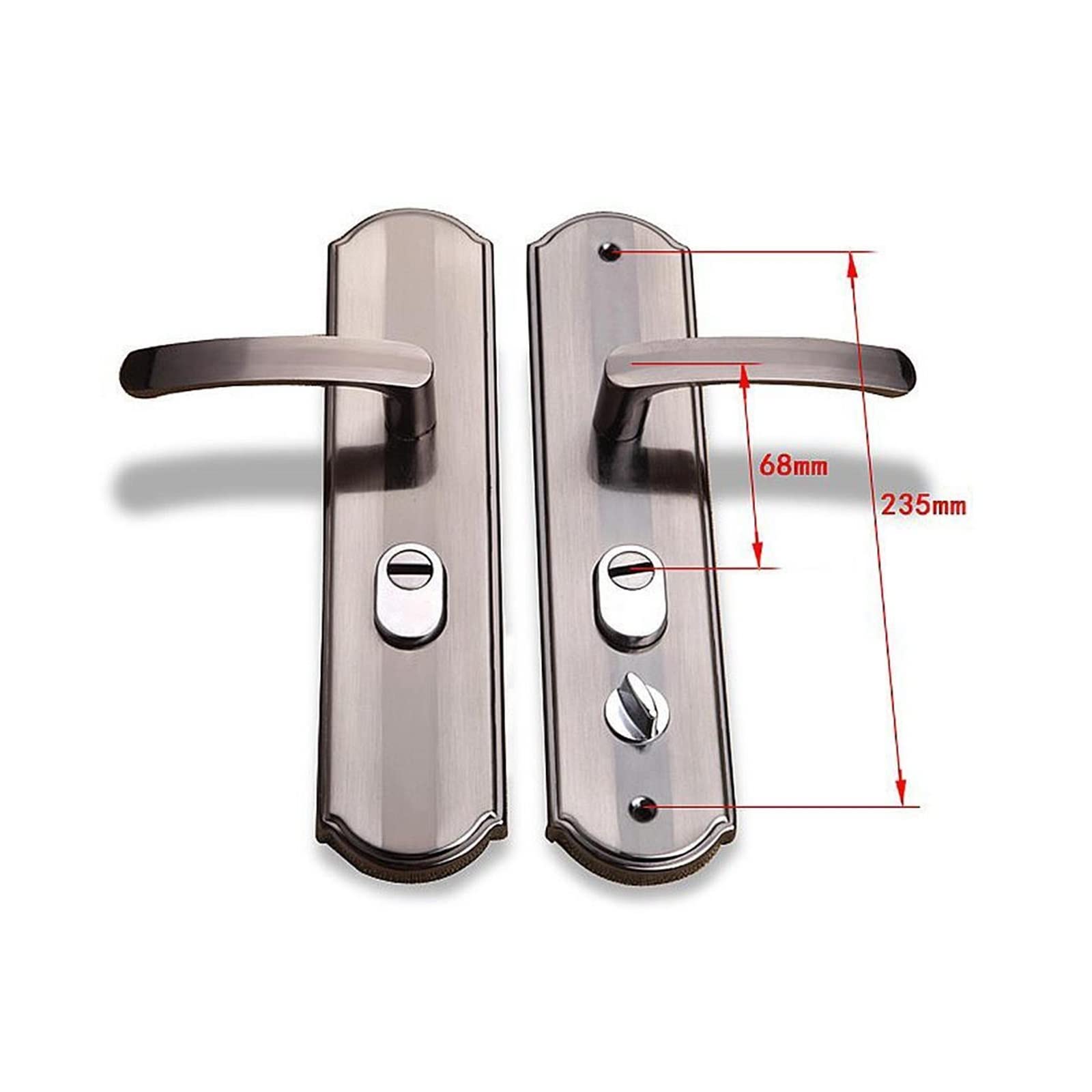 **Universal Aluminum Alloy Security Door Handle Set - Heavy-Duty Thickened Panel Lock for Home & Office - Fits Door Thickness 55-70mm - Ideal for Front Doors, Garage Entries & Commercial Security**