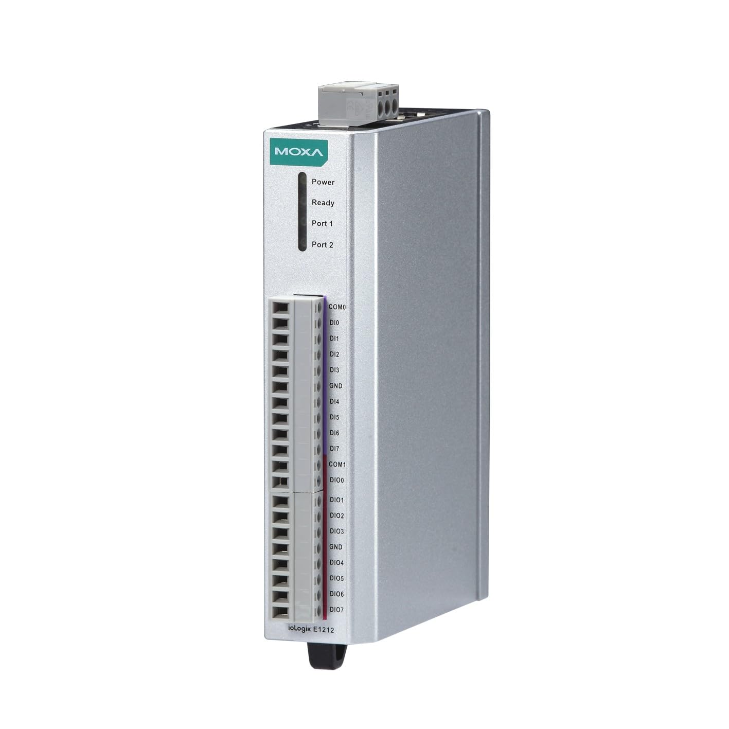 MOXA ioLogik E1212 Remote Ethernet I/O Module - 8 Digital Inputs/8 Digital I/O - 2-Port Switch for Industrial Automation & Smart Home Applications