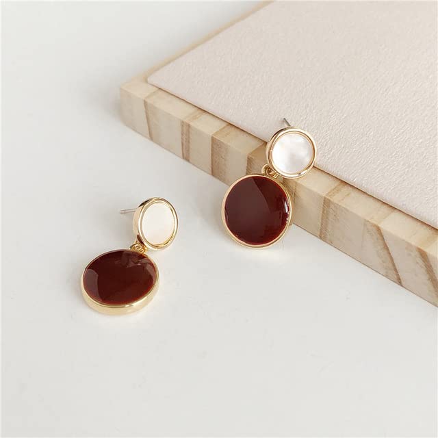 5 Colors Black & White Enamel Korean Stud Earrings for Women | Minimalist Fashion Jewelry | Dainty Everyday Earrings for Work, Dating & Gift Giving