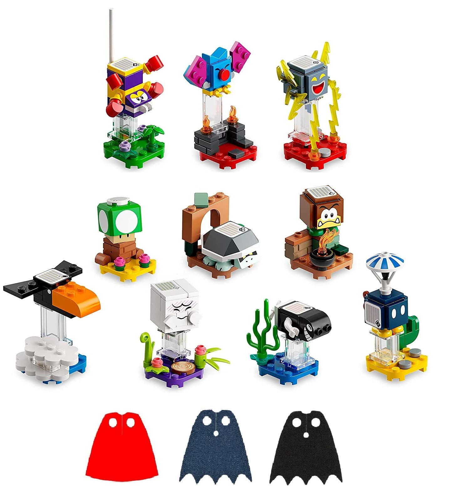 LEGO Super Mario Series 3 Collectible Character Packs - Complete Set of 10 Figures with 3 Bonus Capes | Fun Gift for Kids & Collectors | Perfect for Playtime, Display & Mario Themed Parties