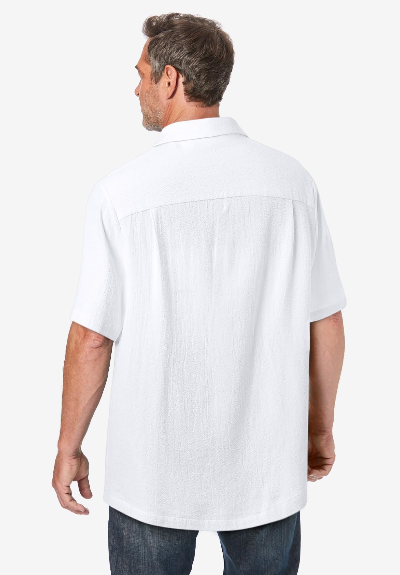 KingSize Men's Big & Tall Gauze Camp Shirt - Breathable Summer Casual Button Down Shirt for Outdoor Activities, Beach & Travel