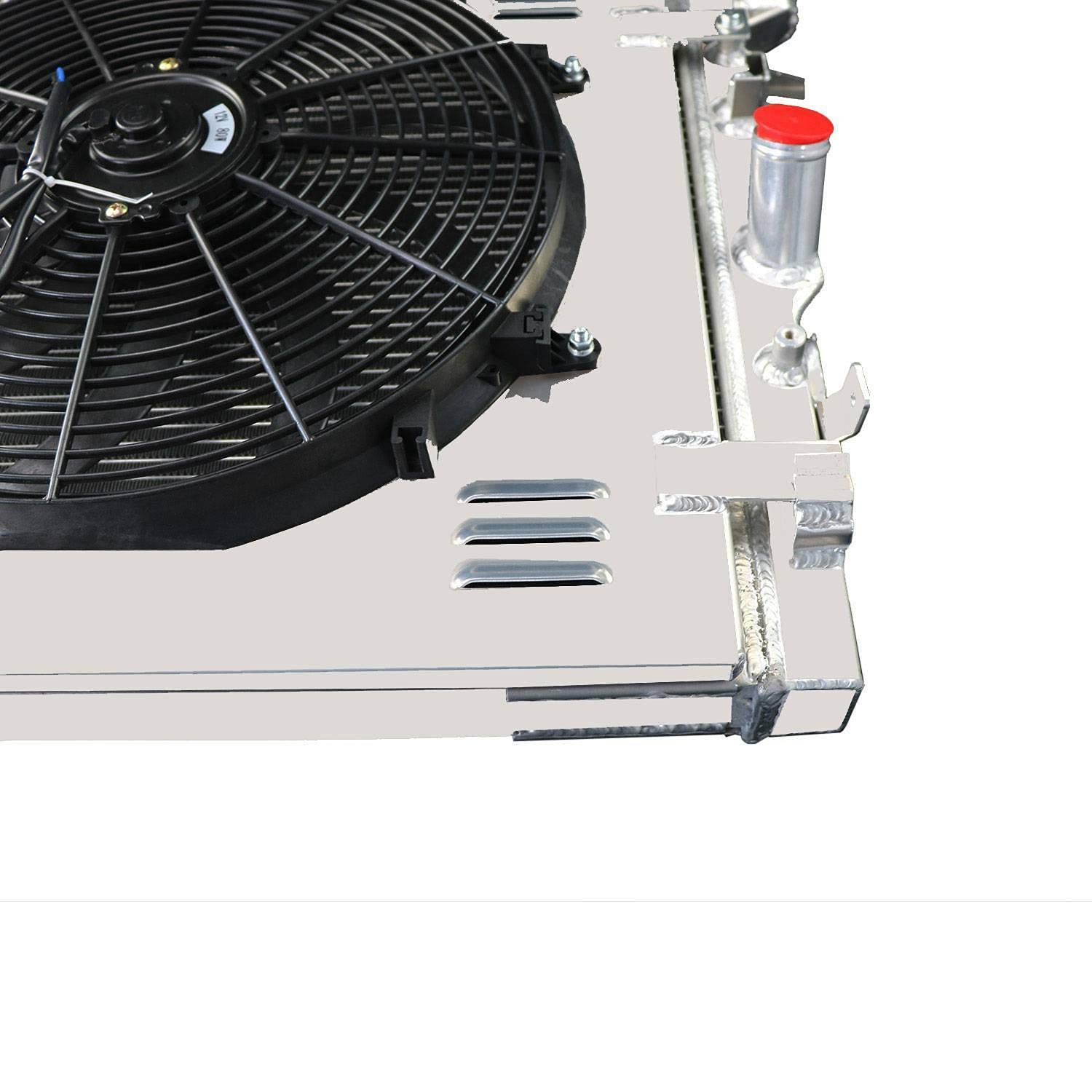 ECMRAD Aluminum Radiator with Fan & Shroud Kit - Compatible with 2007-2018 Jeep Wrangler JK/JKU Unlimited Sahara Rubicon (3.8L 3.6L V6) - Fits Automatic & Manual Transmission - Perfect for Off-Roading, Overheating Issues & Engine Cooling Upgrades