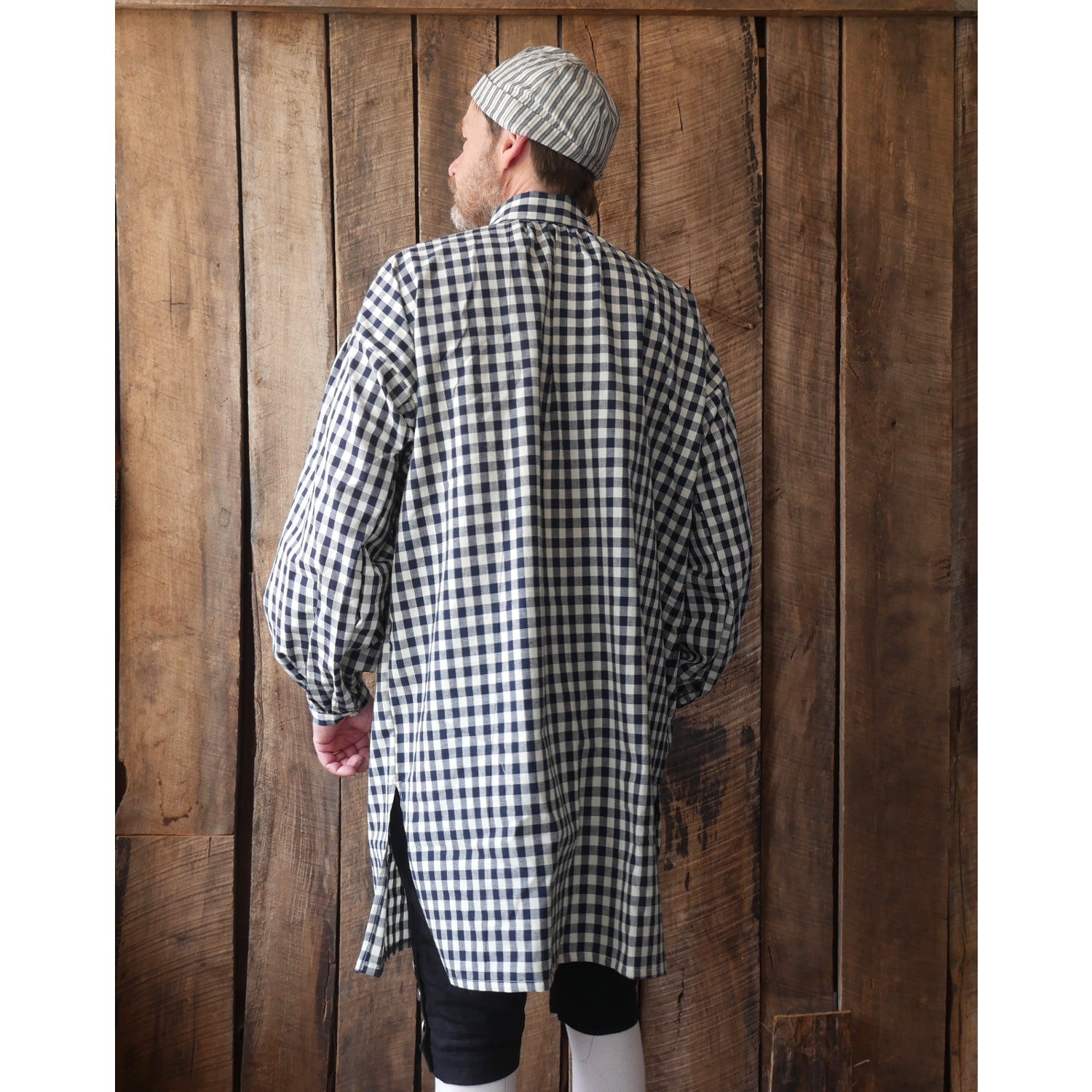Premium Blue Check Cotton Work Shirt for Men - Durable & Comfortable Workwear for Construction, Farming & Outdoor Activities
