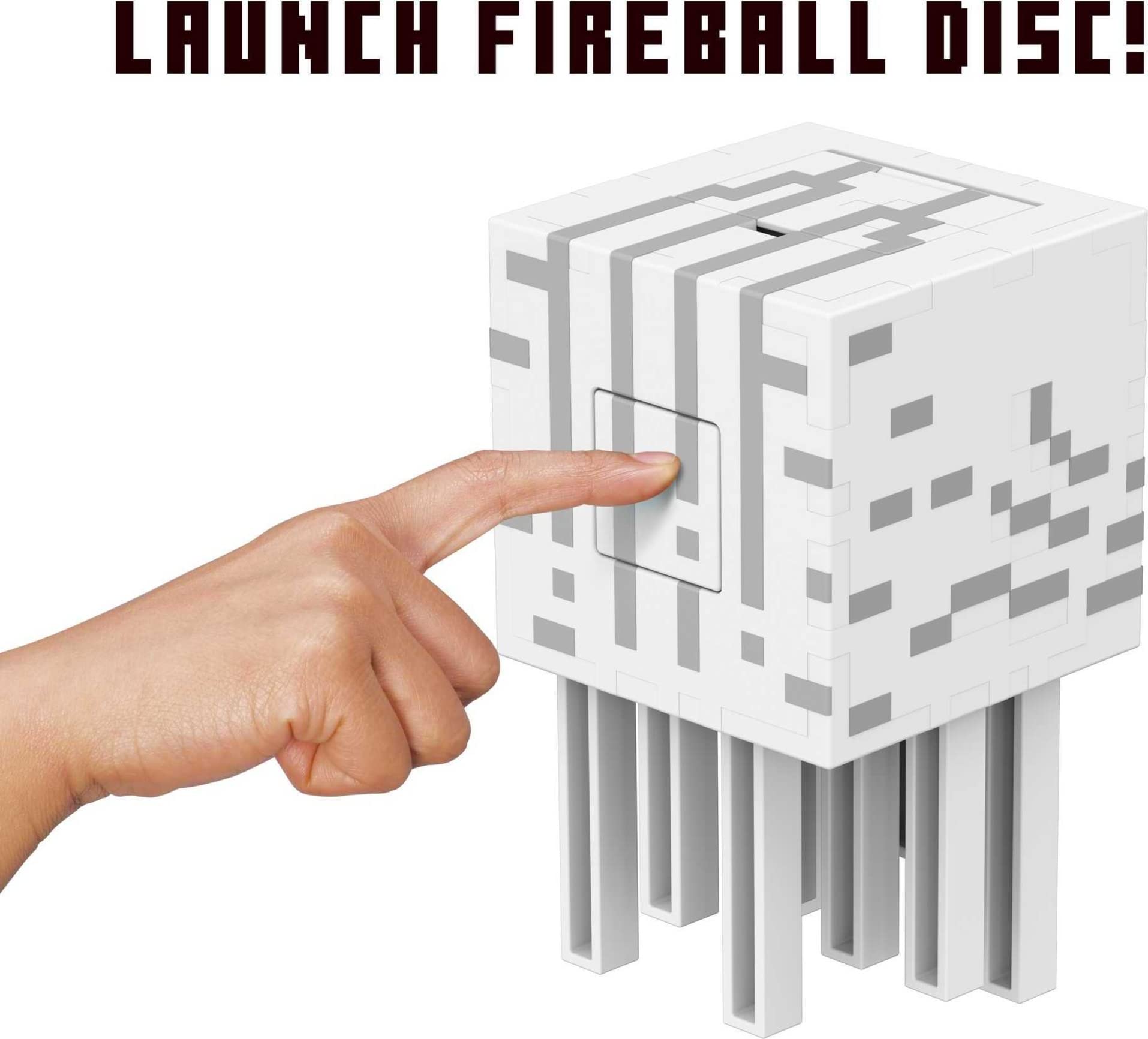 Mattel Minecraft Fireball Ghast Action Figure with 10 Shooting Discs - Official Video Game Collectible Toy for Kids & Fans - Perfect for Minecraft Battles & Display Collections