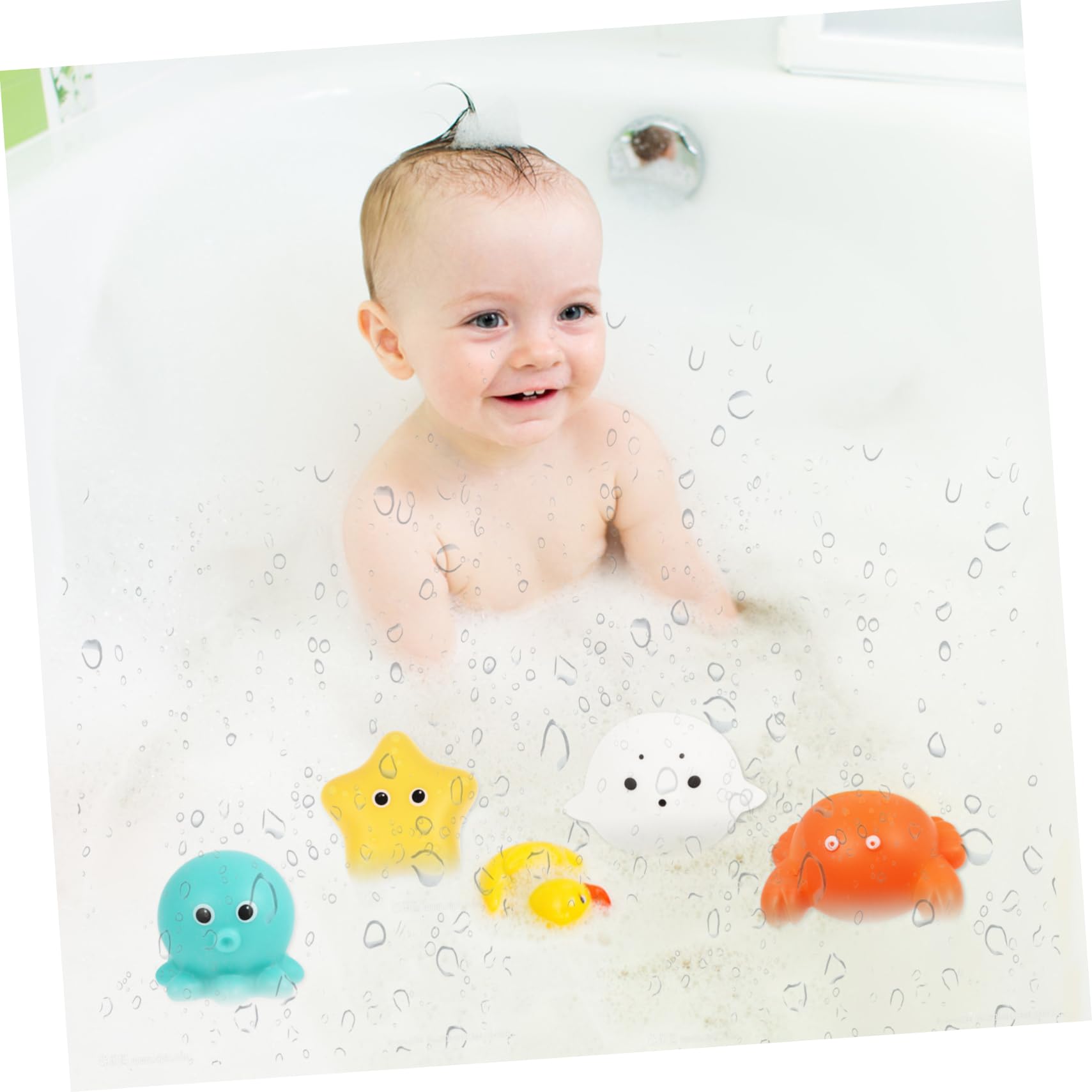 DRESSOOS 4-Piece Light Up Floating Water Toys - Glow in Dark Bath & Pool Toys for Kids, Fun Learning Sea Lion Vinyl Bathtub Toys for Toddlers | Perfect for Night Swimming, Sensory Play & Bath Time Fun