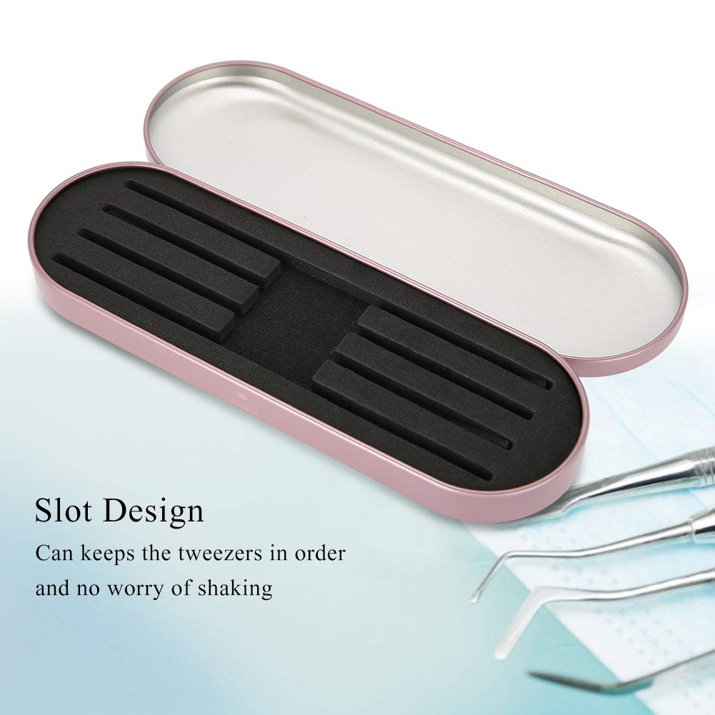 Professional Eyelash Extension Tweezers Storage Box - Rose Red Makeup Tool Organizer Case for Salon, Beauty & Travel Use